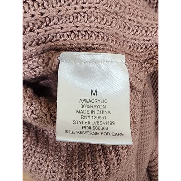 Olive and Oak Mauve Cut Out Back Knit Sweater Womens Size Medium - Picture 7 of 9